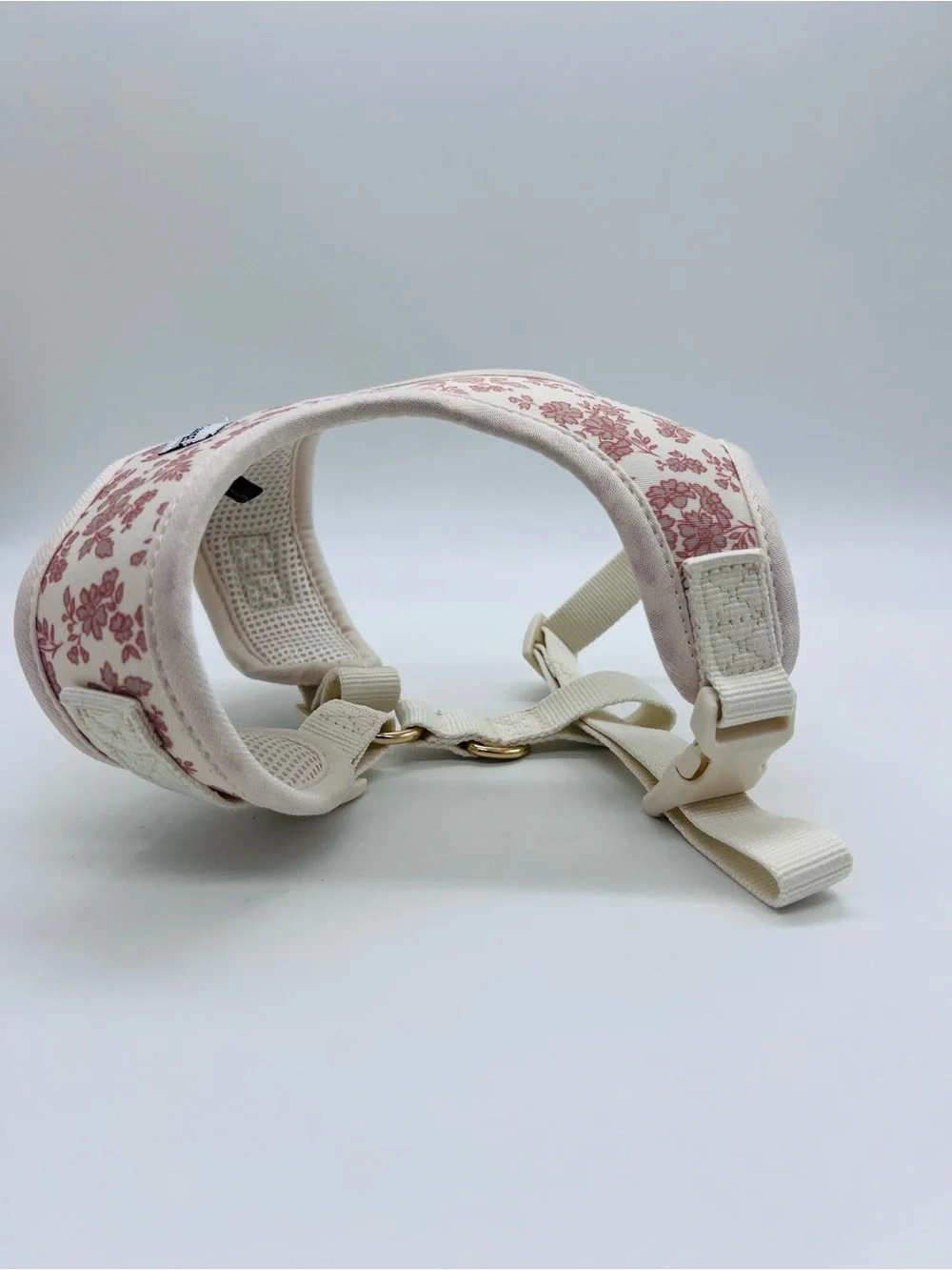 Harry Barker Cream & Pinkish Floral Dog Harness Size Small